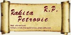 Rakita Petrović vizit kartica